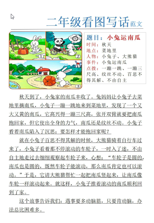 二年级下册看图写话范文【24篇】