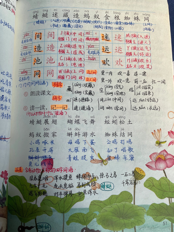一年级下册语文《第五单元》课堂笔记