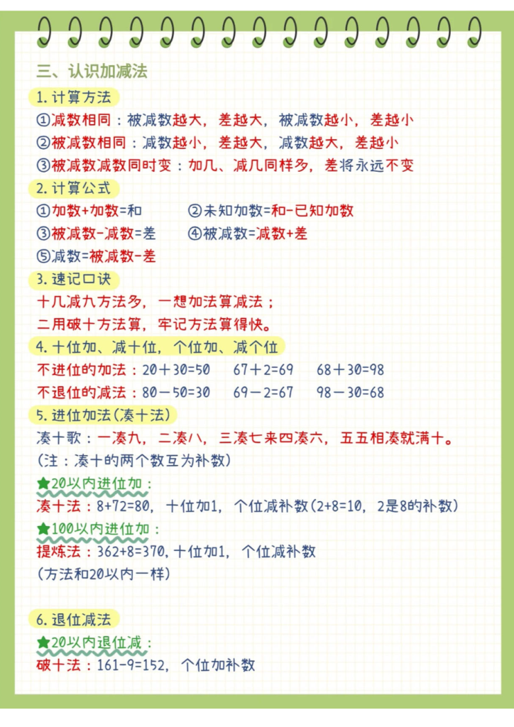 一年级下册数学必背知识点.pdf