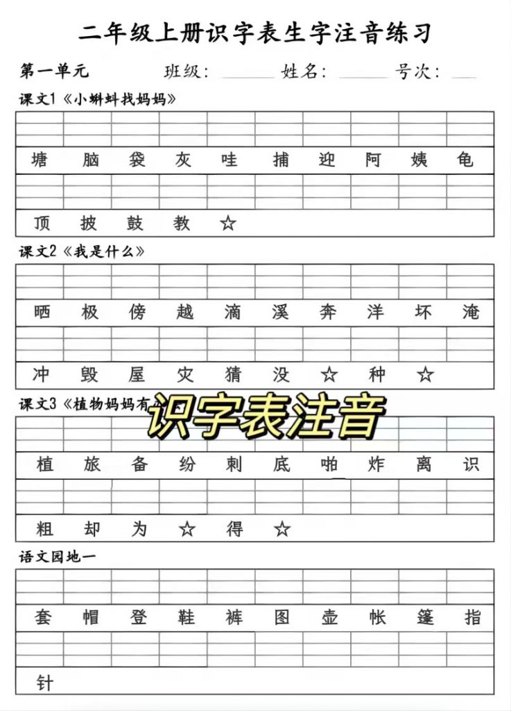 二上语文期中复习资料包（专项含期中试卷共11份）