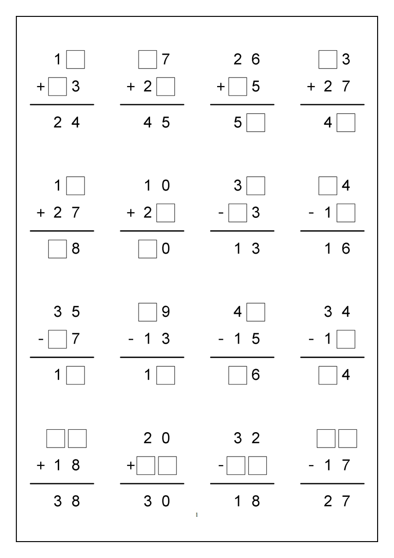 一下数学100以内加减法【竖式计算】-watiku