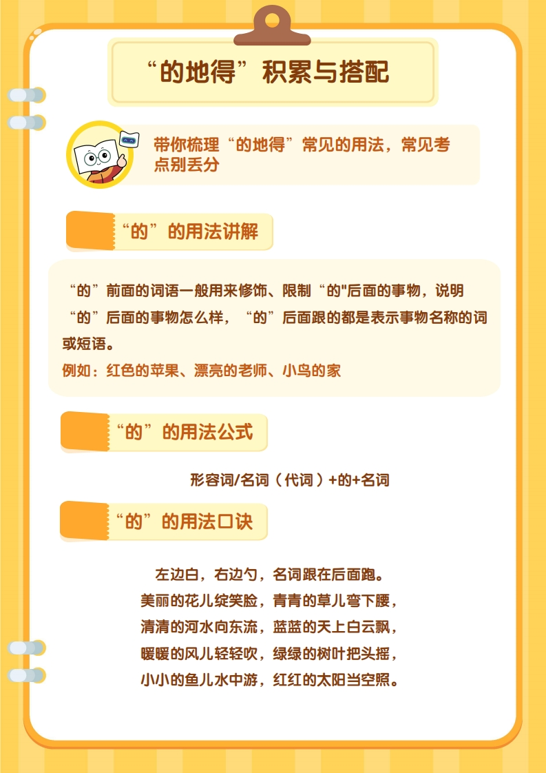 一下语文的地得”积累与搭配-watiku