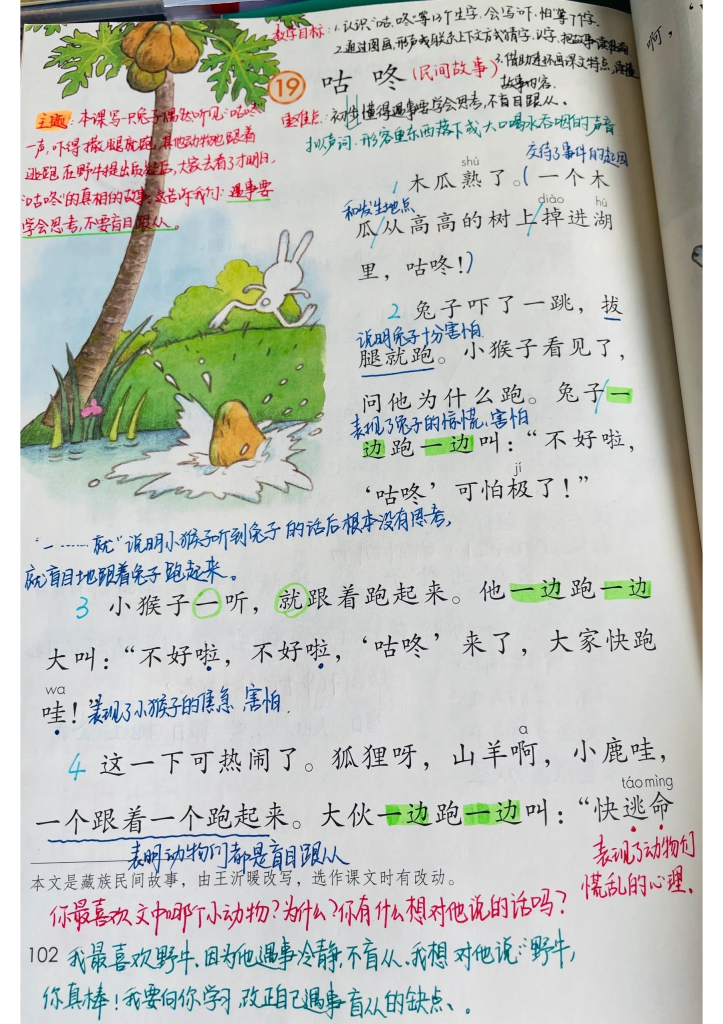 一年级下册语文1-8单元课本课堂笔记（预复习专用）