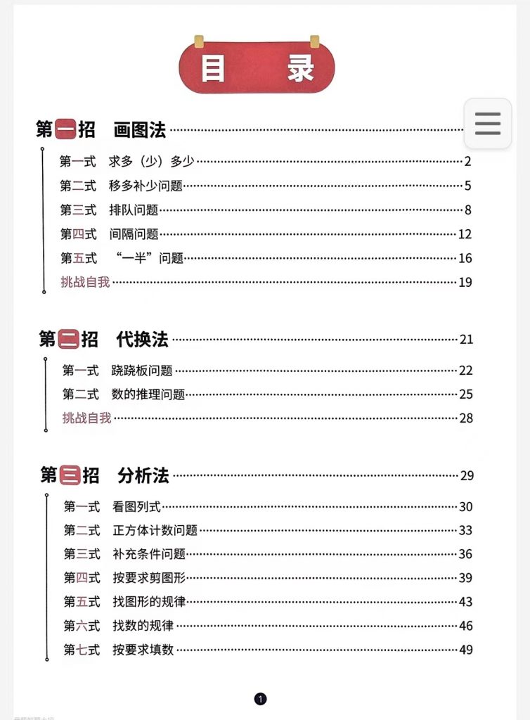斗半匠小学【数学母题】解题大招举一反三（1-6年级全）