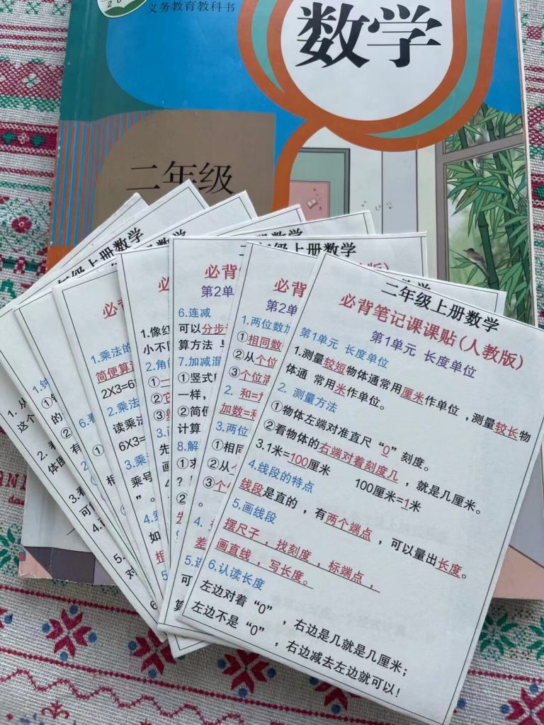 二上数学必背笔记彩色版课课贴-watiku