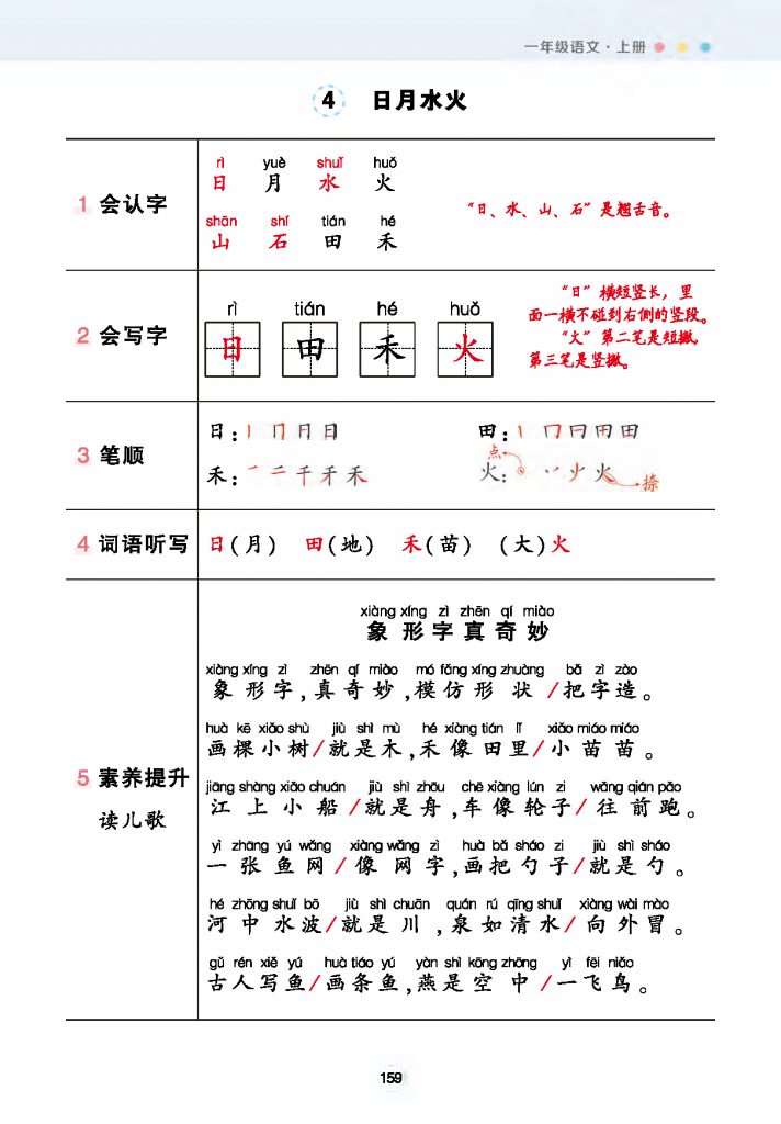 一年级上册语文状元背记清单